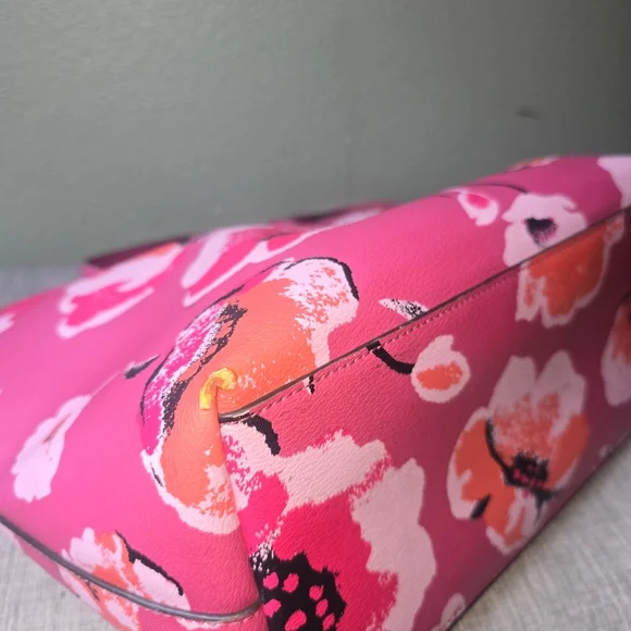 Coach Large City Zip Tote bag in dahlia pink crossgrain leather with a wildflowe - Picture 4 of 5